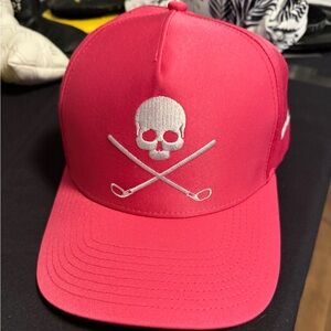 Pink Golf Skull and Crossbones Cap